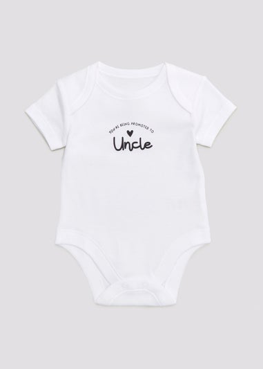 Baby White Uncle Announcement Bodysuit (Newborn-3mths)