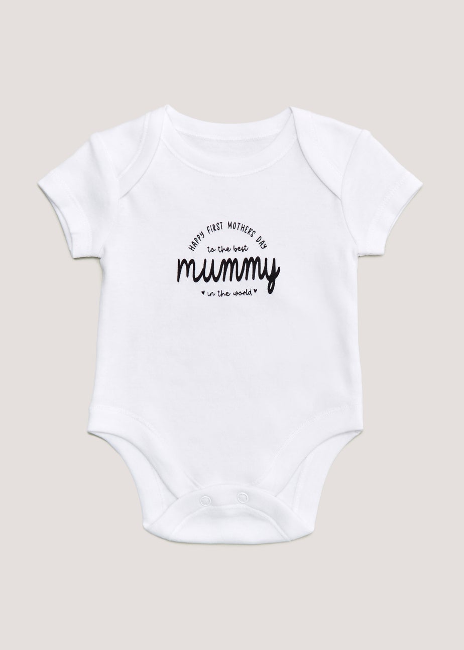 Baby White Mother's Day Bodysuit (Tiny Baby-12mths) Matalan