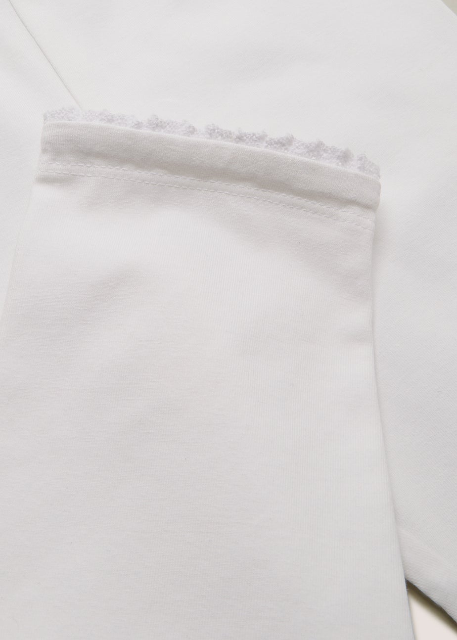 Girls' Lace Leggings With Comfy Cotton Top - Sizes 1-5 - White/Cream - New With Tags 4 thumbnail image
