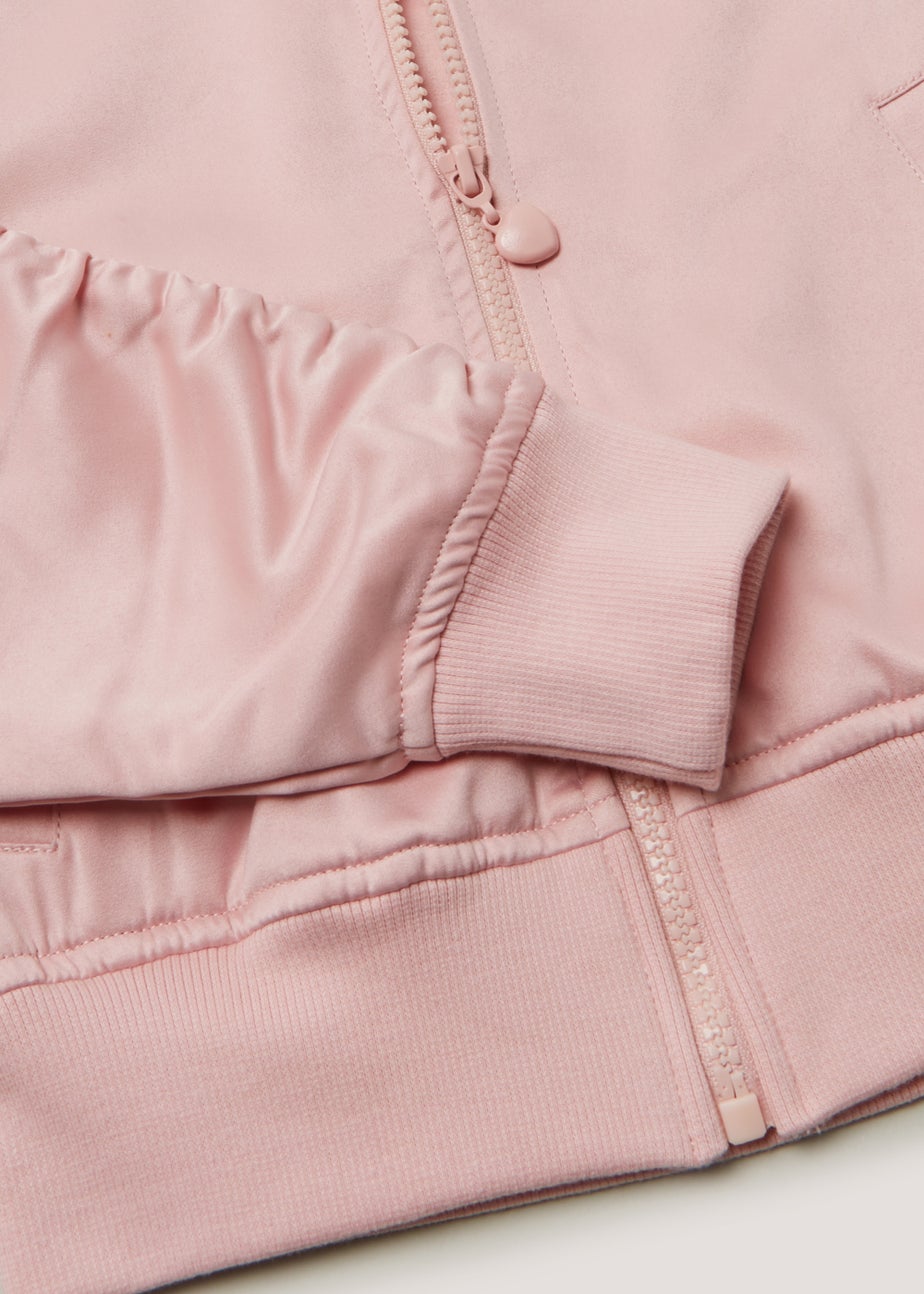 Girls Pink Satin Bomber Jacket (4-13yrs)