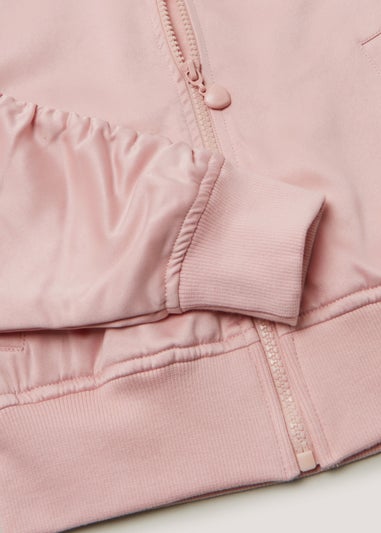 Girls Pink Satin Bomber Jacket (4-13yrs)