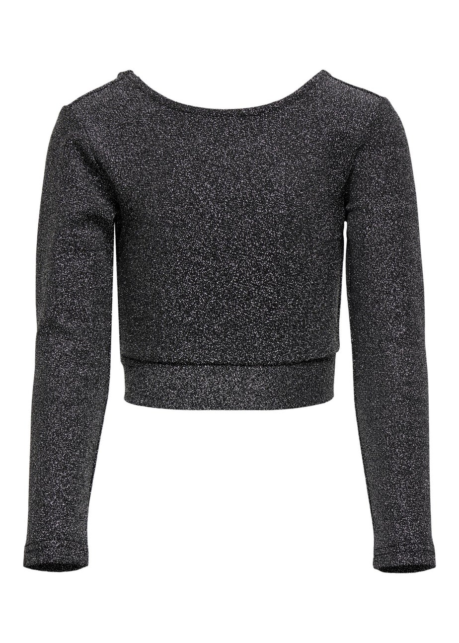 ONLY Kids Black & Silver Sparkle Co-Ord Top (6-14yrs)