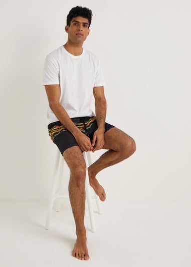 Black Aztec Swim Shorts