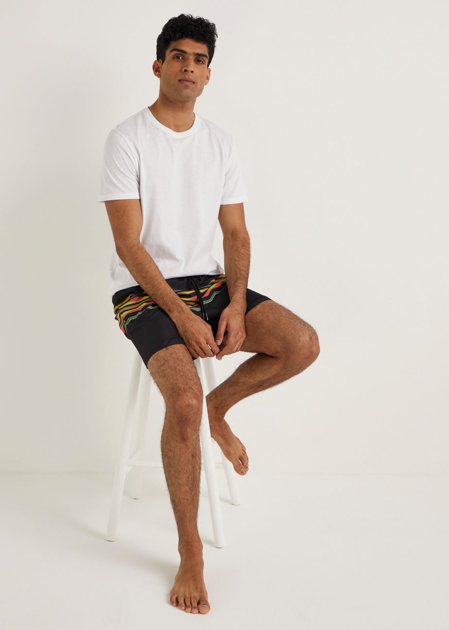 Black Aztec Swim Shorts
