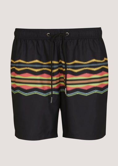 Black Aztec Swim Shorts