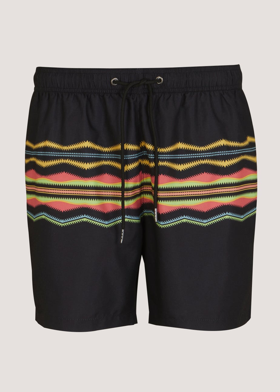 Black Aztec Swim Shorts