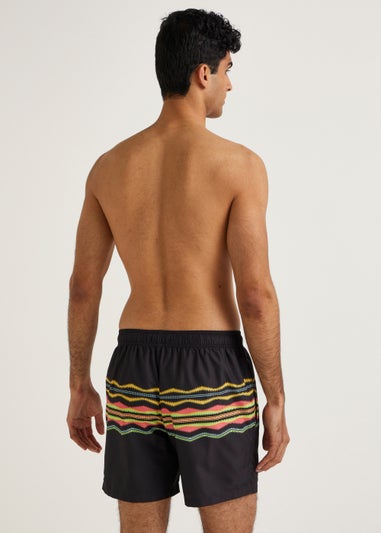 Black Aztec Swim Shorts