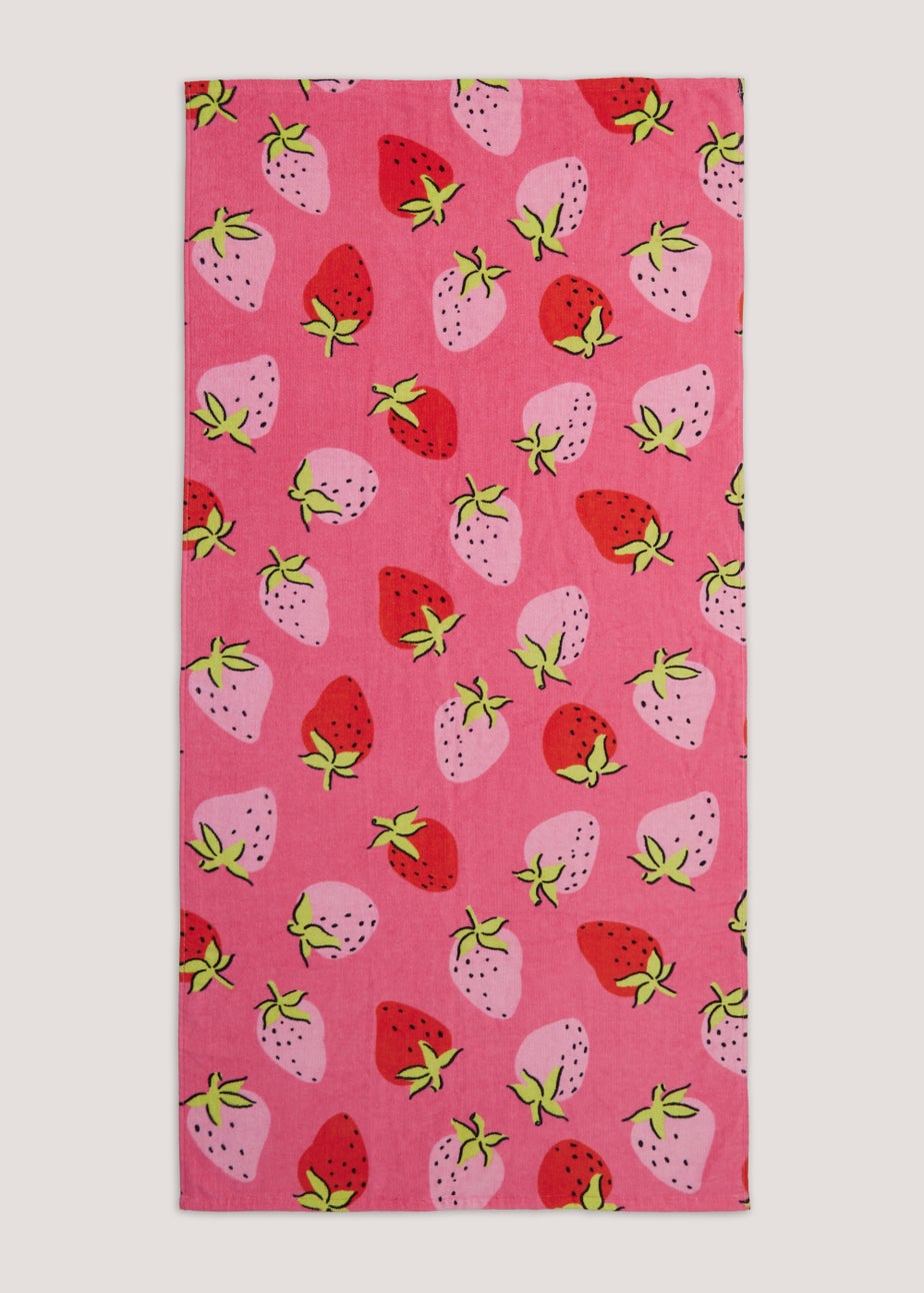 Kids Strawberry Beach Towel (150cm x 70cm)