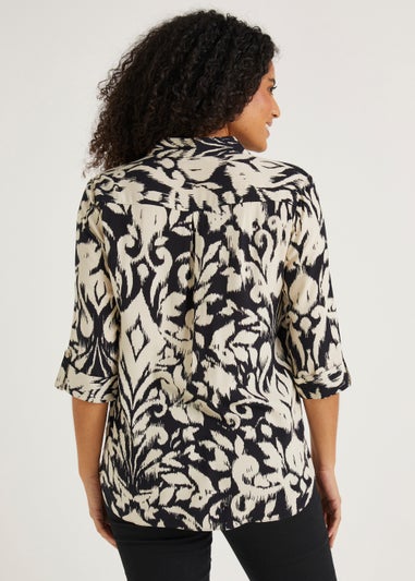 Monochrome Abstract Print Shirt