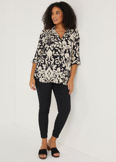 Monochrome Abstract Print Shirt