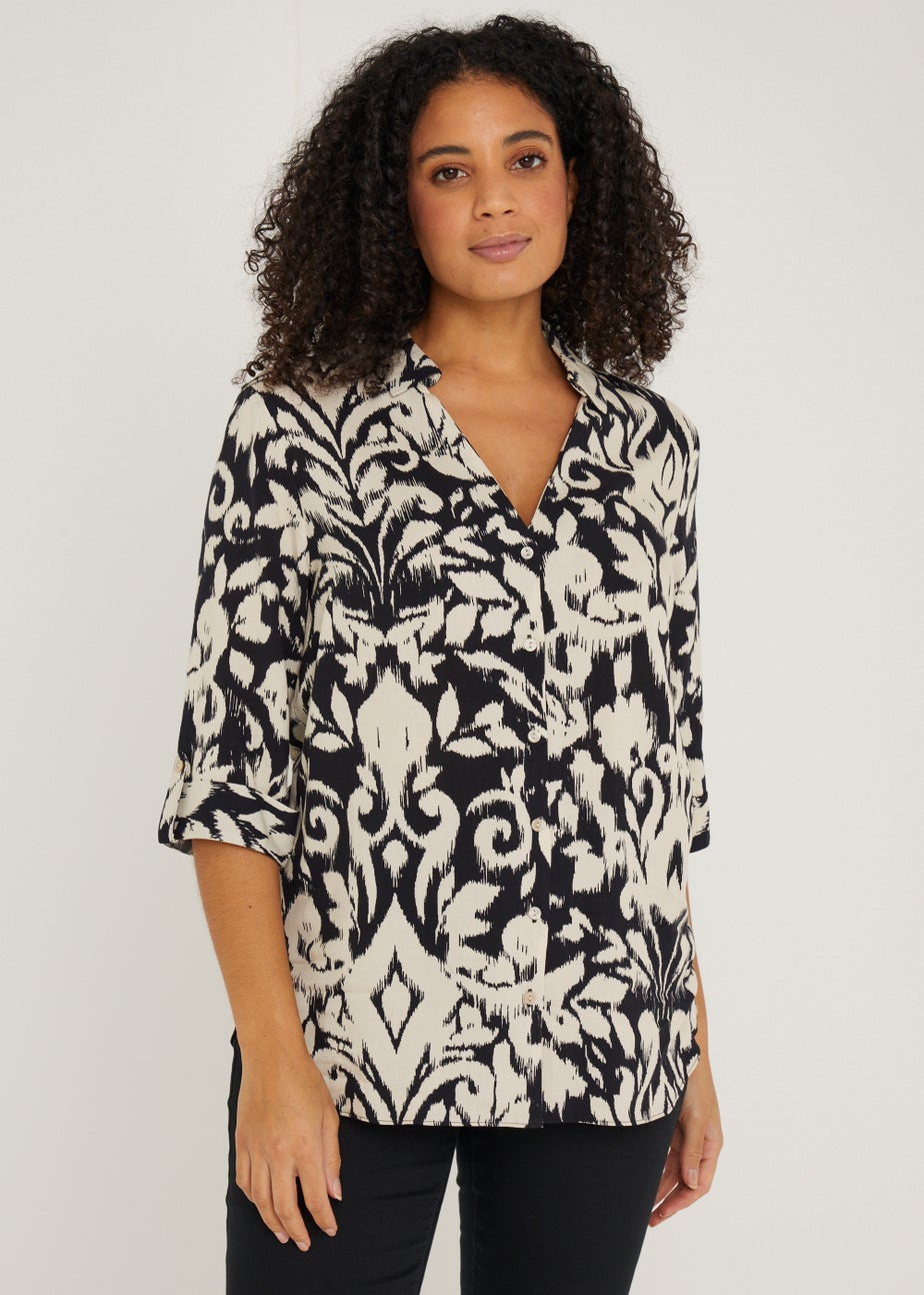 Monochrome Abstract Print Shirt