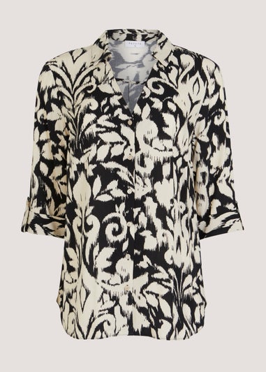 Monochrome Abstract Print Shirt