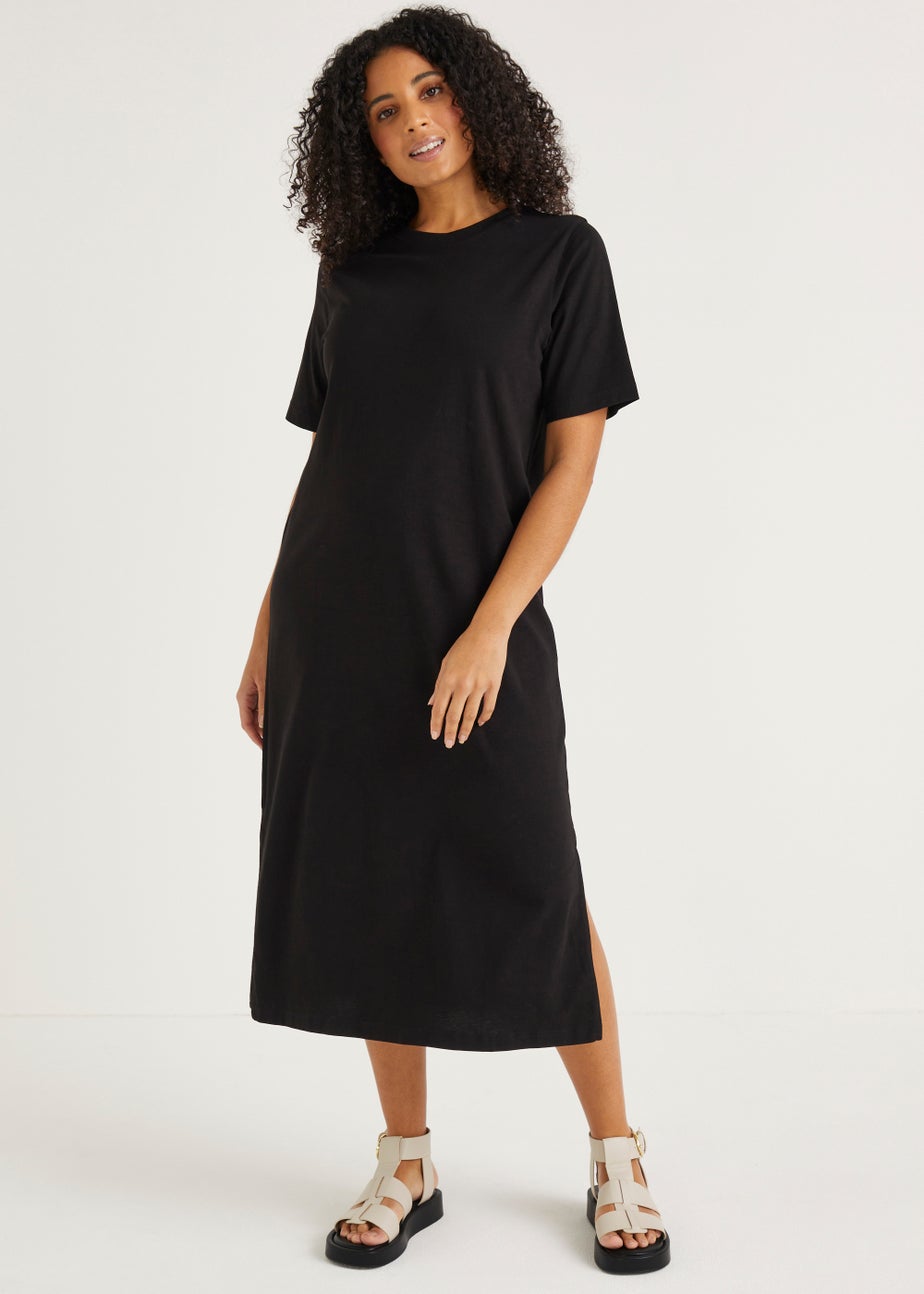 Black Jersey T-Shirt Dress