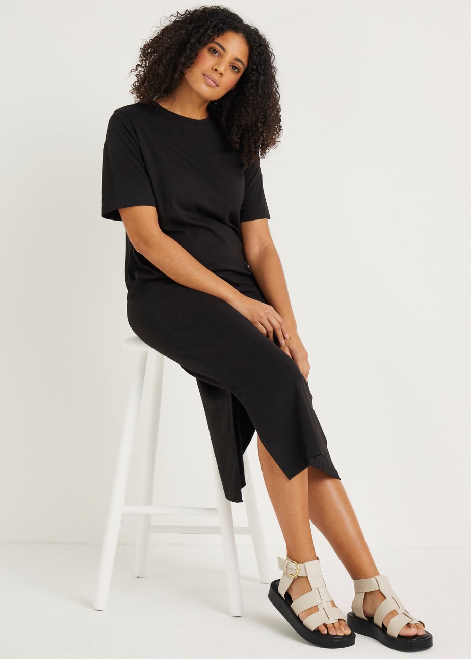Black Jersey T-Shirt Dress