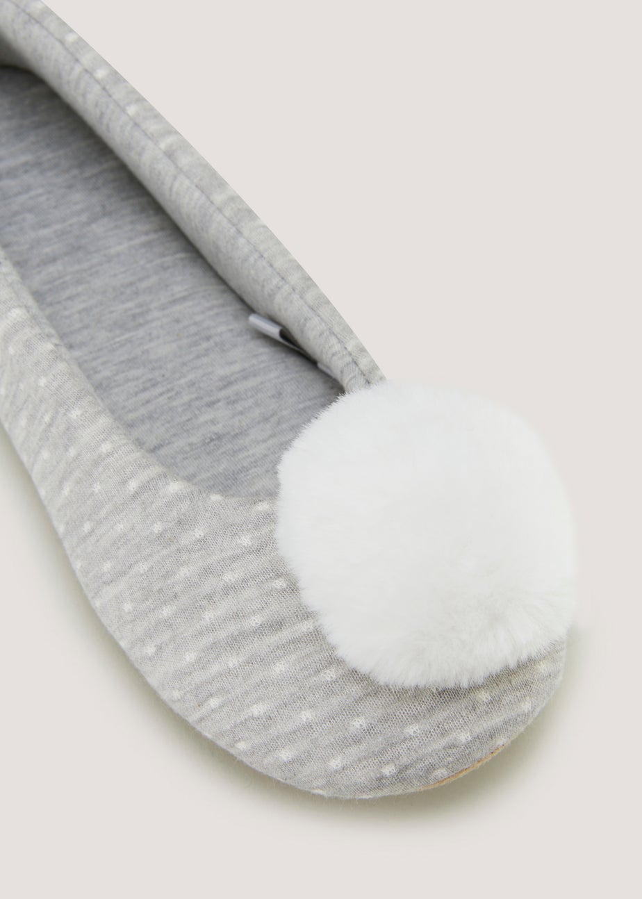 Grey Spot Ballet Slippers