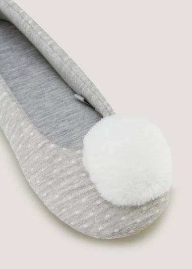Grey Spot Ballet Slippers