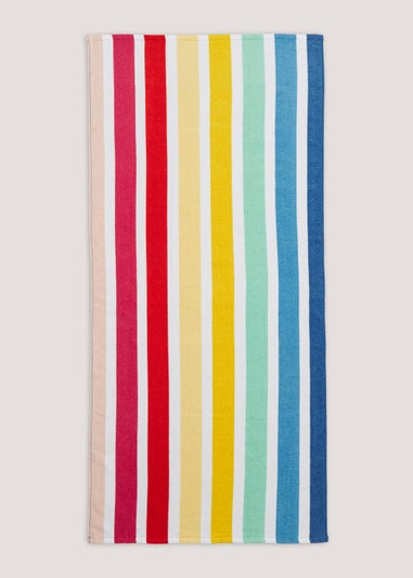 Rainbow Stripe Print Beach Towel (150cm x 70cm)