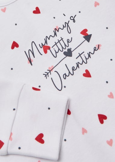 Baby Mummy's Little Valentine Sleepsuit (Tiny Baby-18mths)