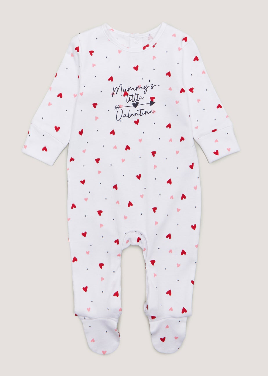 Baby Mummy's Little Valentine Sleepsuit (Tiny Baby-18mths)