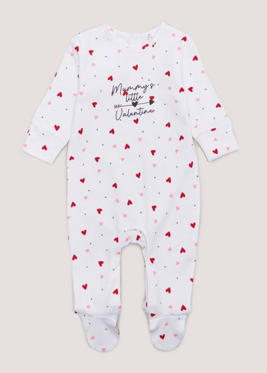 Baby Mummy's Little Valentine Sleepsuit (Tiny Baby-18mths)