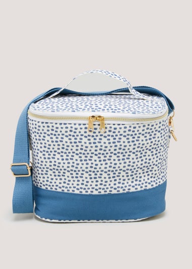 Blue Dash Print Lunch Bag (19cm x 25.5cm x 12cm)