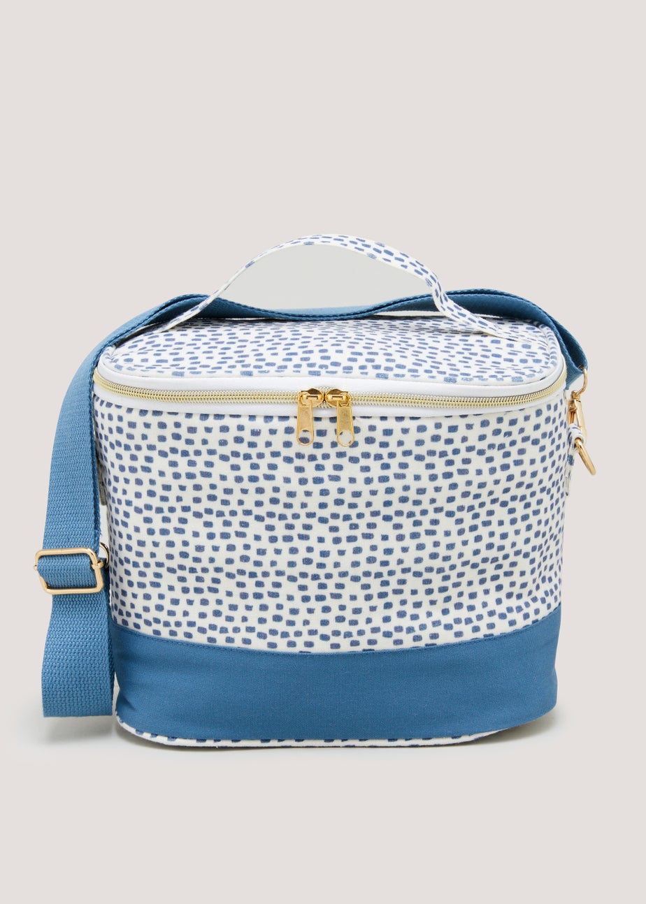 Blue Dash Print Lunch Bag (19cm x 25.5cm x 12cm)