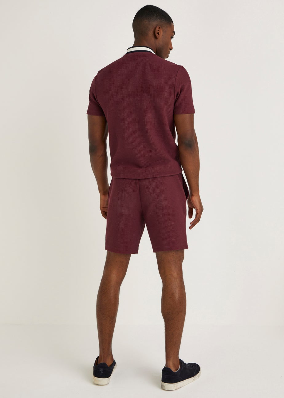 T&W Burgundy Pique Shorts