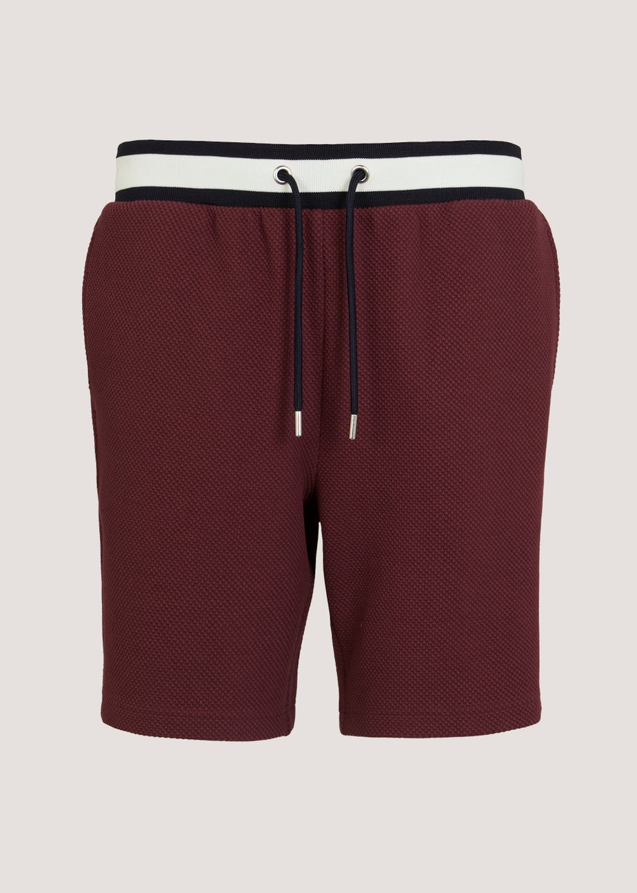 T&W Burgundy Pique Shorts