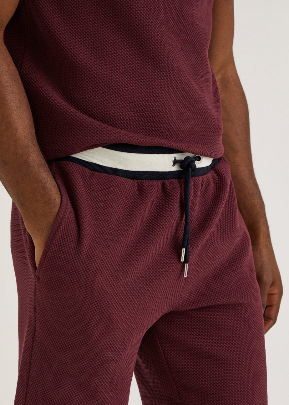 T&W Burgundy Pique Shorts