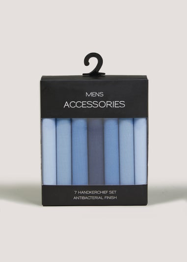7 Pack Blue Handkerchiefs