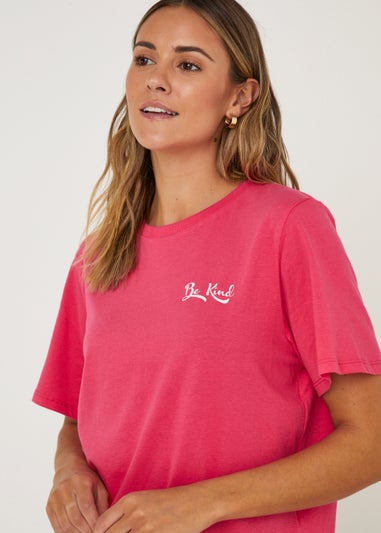 JDY Marian Hot Pink Be Kind T-Shirt