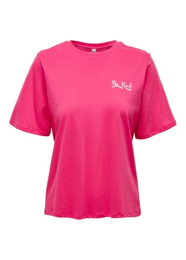 JDY Marian Hot Pink Be Kind T-Shirt