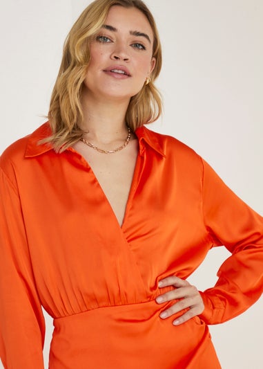 JDY Fifi Orange Long Sleeve Dress