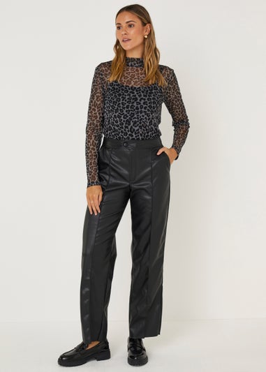 JDY Penelope Black Animal Print Top