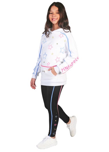 Girls Pineapple White Oversized Star Hoodie (5-13yrs)
