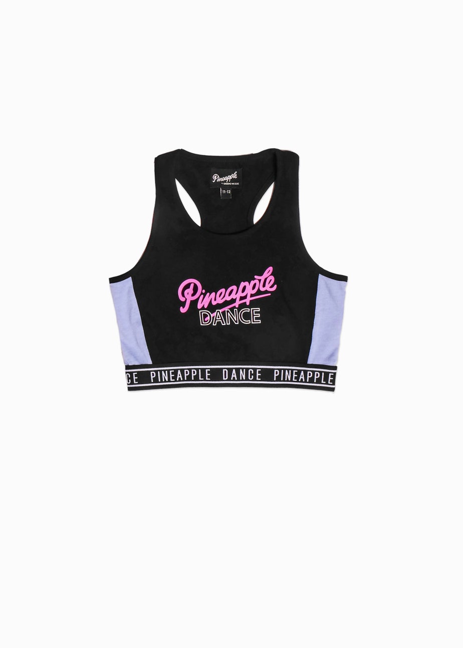 Girls Pineapple Black Dance Crop Top (5-13yrs)