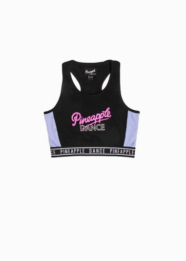 Girls Pineapple Black Dance Crop Top (5-13yrs)