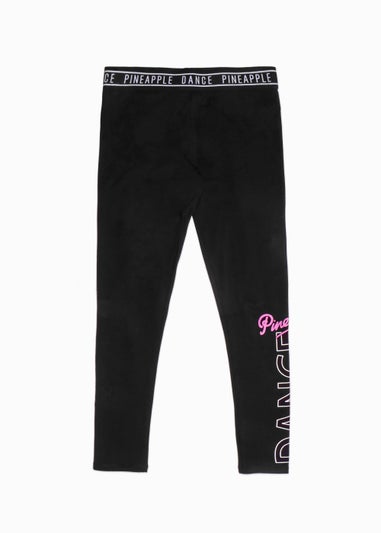Girls Pineapple Black Logo Dance Leggings (5-13yrs)