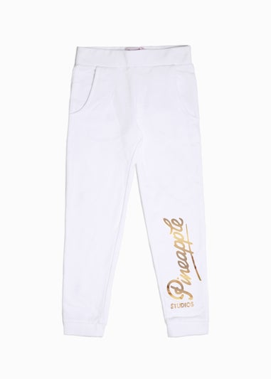 Girls Pineapple White Logo Cuffed Joggers (5-13yrs)