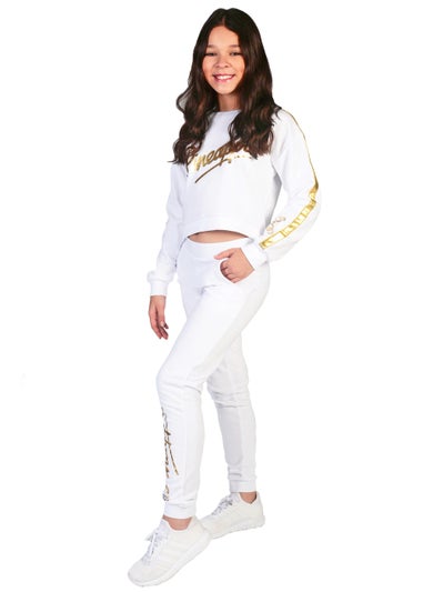 Girls Pineapple White Logo Cuffed Joggers (5-13yrs)