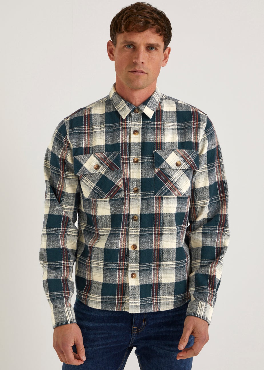 Navy Check Overshirt