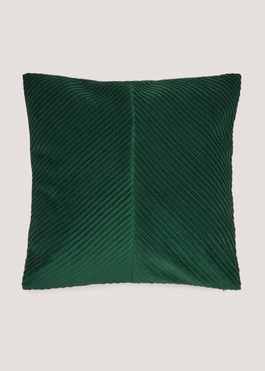 Green Pleated Velvet Cushion