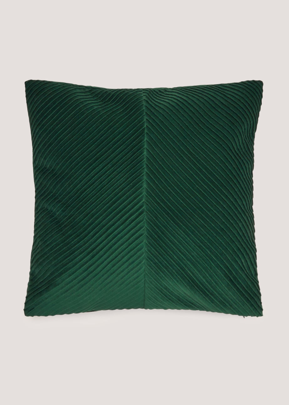 Green Pleated Velvet Cushion