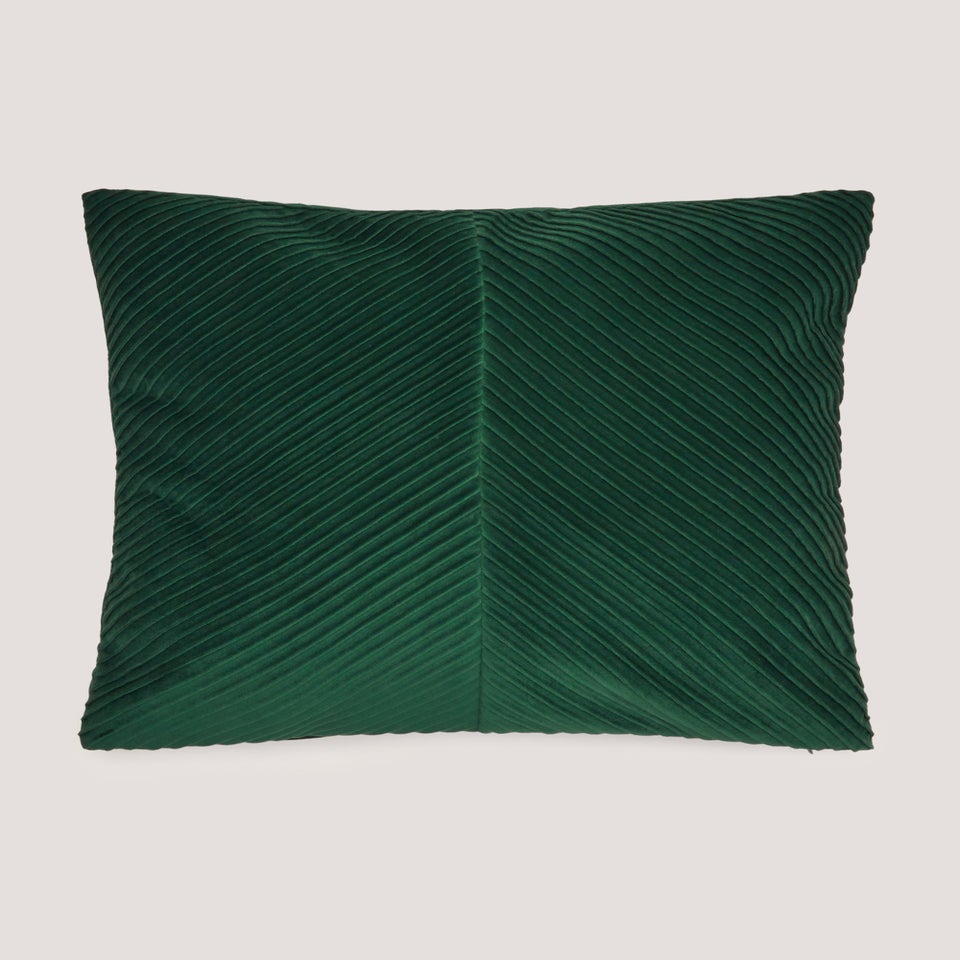 Green Pleated Velvet Cushion