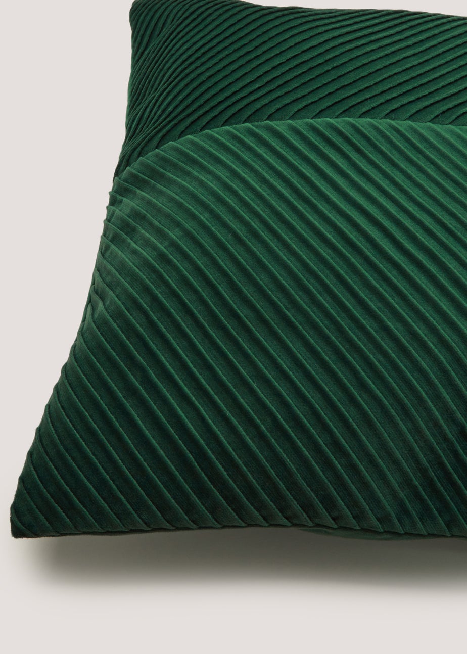 Green Pleated Velvet Cushion