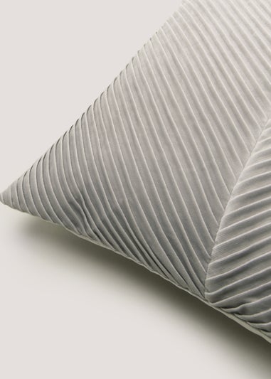 Light Grey Pleated Velvet Cushion