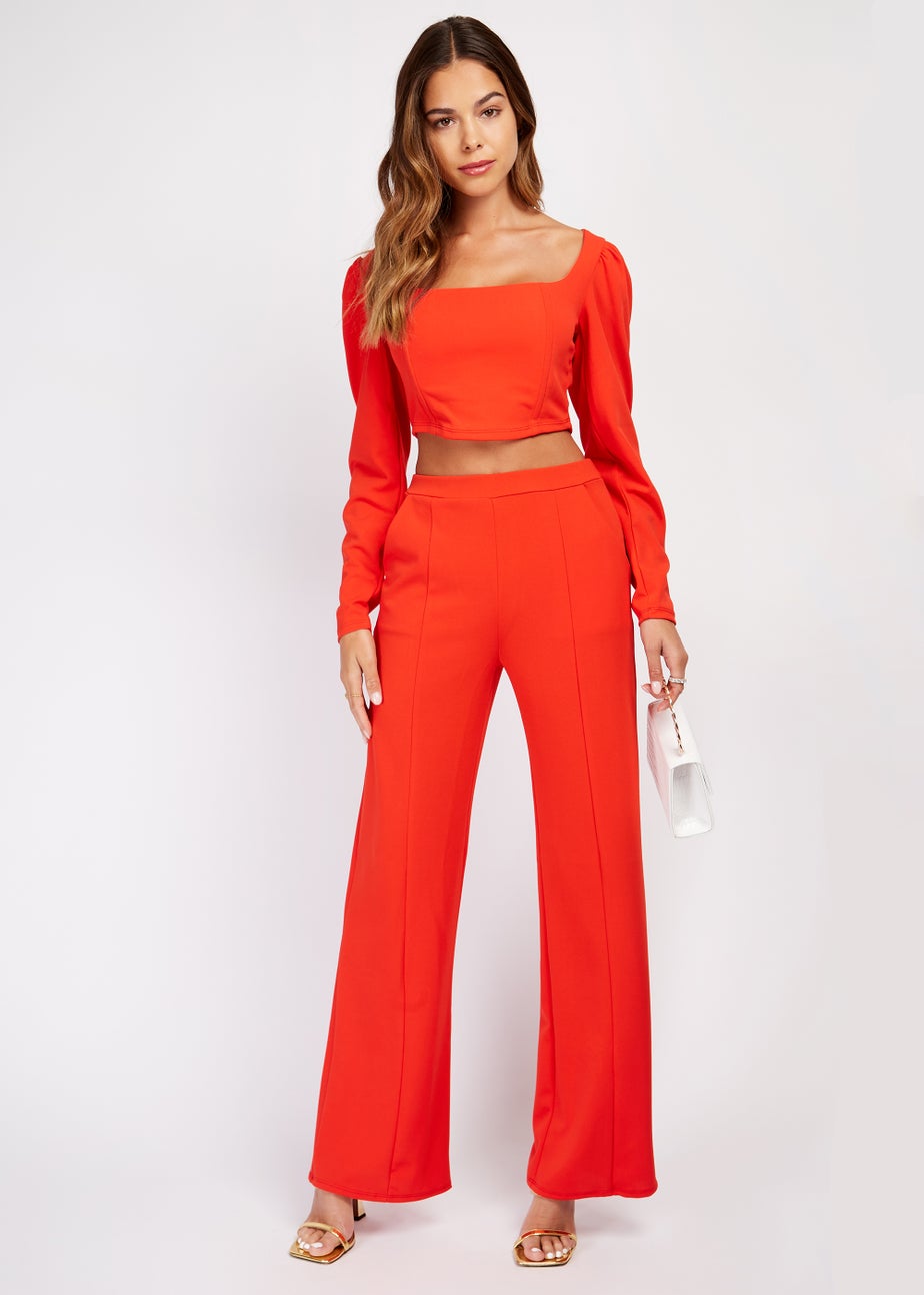 Girls on Film by Dani Dyer Red Scuba Crepe Top