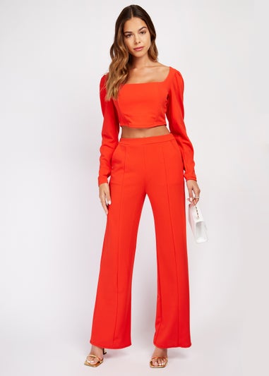 Girls on Film by Dani Dyer Red Scuba Crepe Top