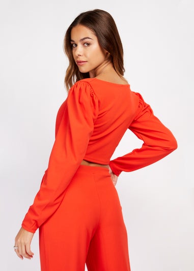 Girls on Film by Dani Dyer Red Scuba Crepe Top