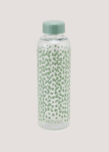 Green Dash Print Water Bottle (21.5cm x 6.5cm)